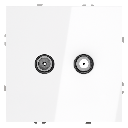 Розетка телевизионная оконечная TV+SAT, Белый глянцевый, S70 Voltum VLS060401