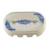 Распаечная коробка керамика на 8 отверстий, цв. синие цветы, серебристая фурнитура Leanza КР8ВС