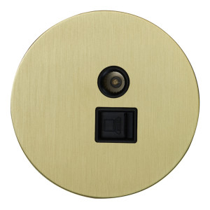 Розетка тел+комп TV+RJ45 (внутренний монт.), Золото, Аrt Salvador EU040108