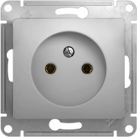 Розетка 1 местная 16А 250В, Алюминий, Glossa SE GSL000341