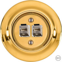 Розетка комп. фарфоровая RJ45 cat.6е, золотой глянцевый, Katy Paty OPAUGsCat6a 