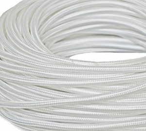 Ретро кабель круглый 2x0,75 Белый шёлк, Interior Wire ПДК2075-БЕЛШ (1 метр)
