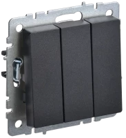 Выключатель 3 кл., Черный, Brite IEK BR-V30-0-10-K02