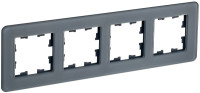 Рамка 4 местная, стекло, Графит RE, Brite IEK BR-M42-G-41-K53