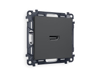 Розетка HDMI, Графит мягкое касание, ALFA Quant Ambrella Volt MA914010