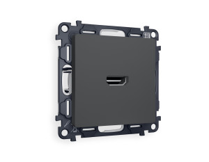 Розетка HDMI, Графит мягкое касание, ALFA Quant Ambrella Volt MA914010