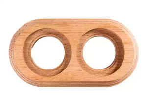 Рамка 2 местная дерево для декоративной трубы, Натурель, Bironi BF1-620-10/T