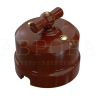 Выключатель фарфоровый 1 кл. проходной (2 положения), коричневый, ТМ МезонинЪ Аврора GE70405-04