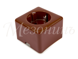 Ретро розетка фарфоровая с 3/К, коричневый, ТМ МезонинЪ GE80301-04