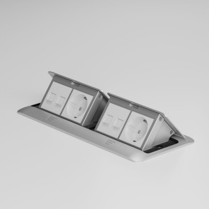 Блок выдвиж. розет. 4 местн., Серебряный, Werkel W8078065