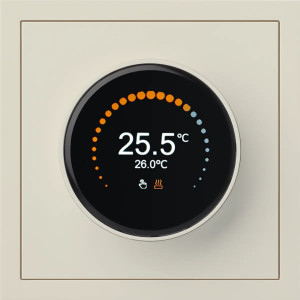 Терморегулятор теплого пола сенсорный, Кремовый сатин, Rikkett 32233 MC