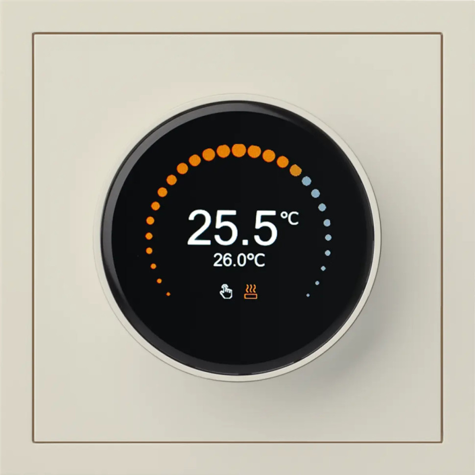 Терморегулятор теплого пола сенсорный, Кремовый сатин, Rikkett 32233 MC