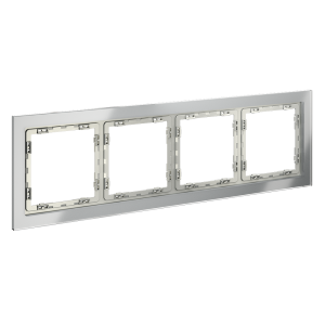 Рамка 4 местная, стекло, Сталь, S70 Voltum VLS110405