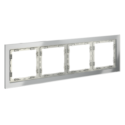 Рамка 4 местная, стекло, Сталь, S70 Voltum VLS110405