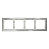 Рамка 4 местная, стекло, Сталь, S70 Voltum VLS110405