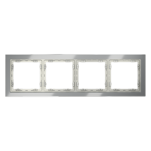 Рамка 4 местная, стекло, Сталь, S70 Voltum VLS110405
