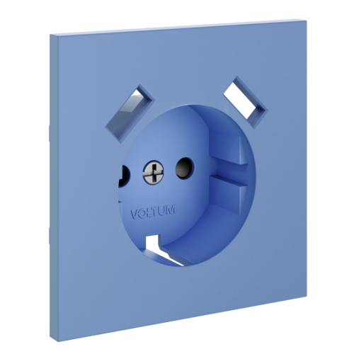 Лицевая панель для розетки с З/К и шторками, с USB A+C, Деним, S70 Voltum VLS001015