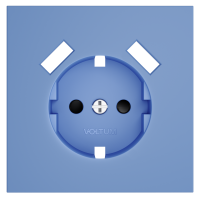 Лицевая панель для розетки с З/К и шторками, с USB A+C, Деним, S70 Voltum VLS001015