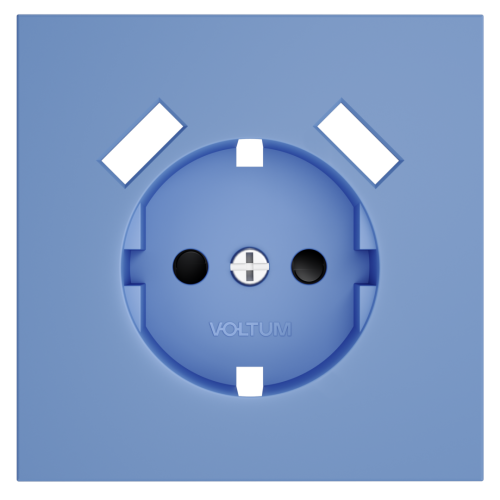 Лицевая панель для розетки с З/К и шторками, с USB A+C, Деним, S70 Voltum VLS001015