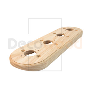 Накладка 4 местная деревянная на бревно D280 мм, ясень без тонировки, DecoWood ОМР4-280