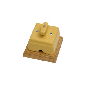 Выключатель керамический 1 кл. (2 положения) проходной, Песочный, Кром Interior Electric ВПрКК/04