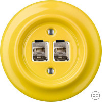 Розетка комп. фарфоровая RJ45 cat.6е, ярко-желтый глянцевый, Katy Paty NILUGsCat6a 