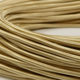 Ретро кабель круглый 2x0,75 бронзовый шёлк (бухта 50 м.), Interior Wire ПДК2075-БРШ