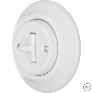 Выключатель тумблерный 1 кл., белый глянцевый, Katy Paty ALGT1