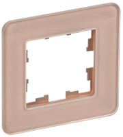 Рамка 1 местная, стекло, Дымчатый RE, Brite IEK BR-M12-G-41-K97