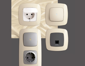 Рамка 3 местная пластик, Бежевый глянец, OMEGA Ecta Ambrella Volt OF140303