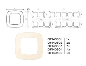 Рамка 3 местная пластик, Бежевый глянец, OMEGA Ecta Ambrella Volt OF140303