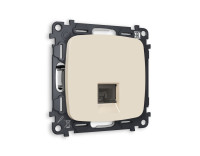 Розетка комп. с шторками RJ45 Cat. 6, Бежевый матовый, OMEGA Quant Ambrella Volt MO332010