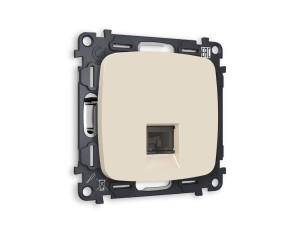 Розетка комп. с шторками RJ45 Cat. 6, Бежевый матовый, OMEGA Quant Ambrella Volt MO332010