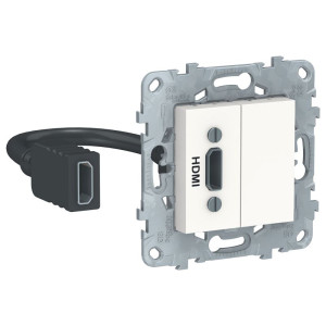 Розетка HDMI, Белый, Unica New Schneider NU543018
