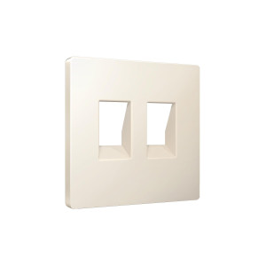 Лицевая панель розетки комп./телеф. 2-ой RJ45/RJ11 Cat. 6, Бежевый матовый, ALFA Quant Ambrella Volt AP3321