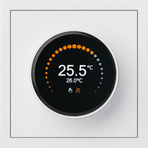 Терморегулятор теплого пола сенсорный, Белый сатин, Rikkett 32233 MW