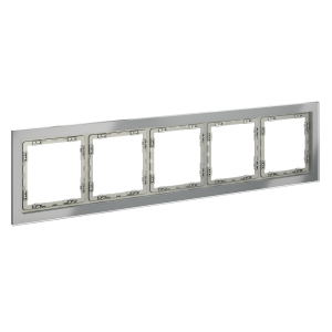 Рамка 5 местная, стекло, Сталь, Voltum S70 VLS110505