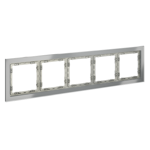 Рамка 5 местная, стекло, Сталь, Voltum S70 VLS110505