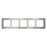 Рамка 5 местная, стекло, Сталь, Voltum S70 VLS110505