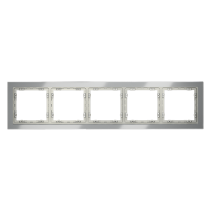 Рамка 5 местная, стекло, Сталь, Voltum S70 VLS110505