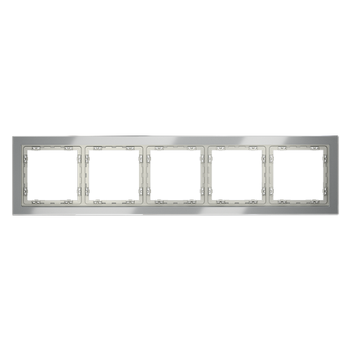 Рамка 5 местная, стекло, Сталь, Voltum S70 VLS110505