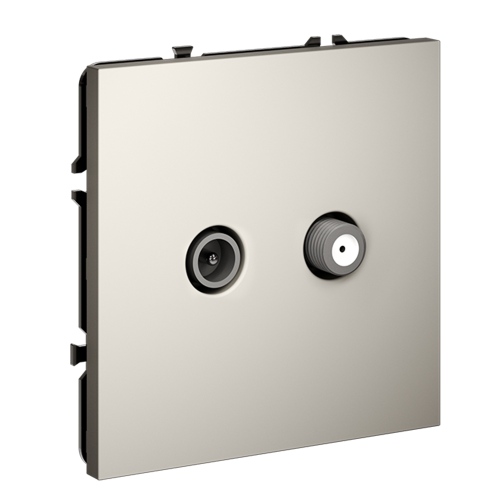 Розетка телевизионная оконечная TV+SAT, Кашемир, S70 Voltum VLS060403