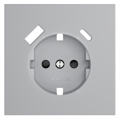 Лицевая панель для розетки с З/К и шторками, с USB A+C, Серый, S70 Voltum VLS001016