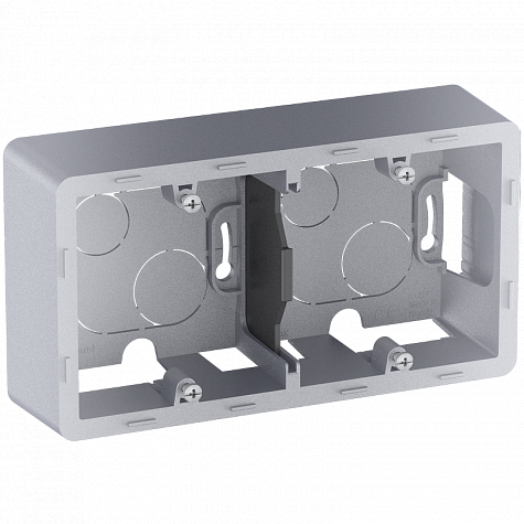Коробка накладного монтажа 2 местная, алюминий,  INSPIRIA Legrand 673992