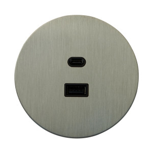 Розетка USB для быстрой зарядки Type A+C, Никель, Аrt Salvador EU010112 Розетка USB для быстрой зарядки Type A+C, Никель, Аrt Salvador EU010112