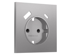 Лицевая панель розетки с З/К и USB зарядкой с шторками, Сталь матовый, Sigma Quant Ambrella Volt SP5100 Лицевая панель розетки с З/К и USB зарядкой с шторками, Сталь матовый, Sigma Quant Ambrella Volt SP5100
