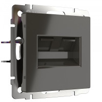 Накладка на механизм розетки комп. RJ45 и телеф. RJ11, Серо-коричневый, Werkel W1182107