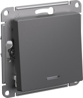 Выключатель 1 кл. с подсветкой, Базальт, AtlasDesign SE ATN001413