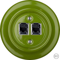Розетка комп. фарфоровая RJ45 cat.6е, ярко-зеленый глянцевый, Katy Paty NICHGsCat6 