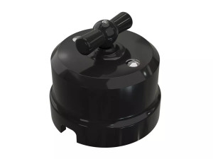 Выключатель фарфоровый 1 кл. перекрестный (2 положения), Чёрный, ТМ МезонинЪ Аврора GE70406-05